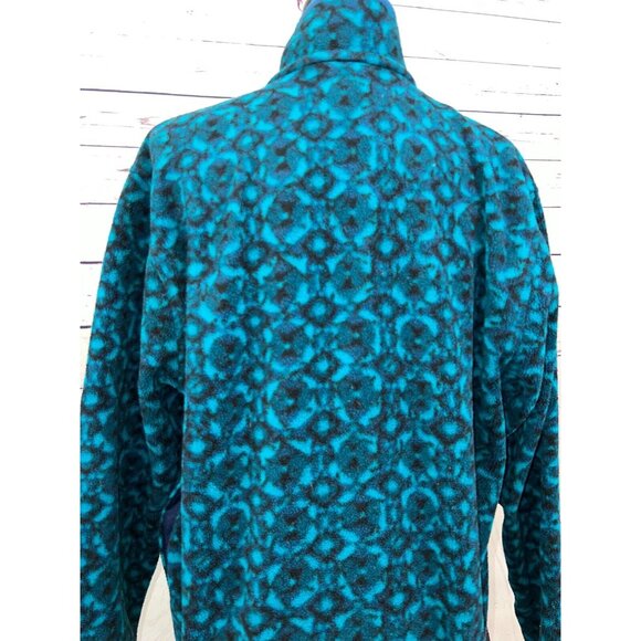 LL Bean Fleece Jacket Pullover Sweatshirt Aztec Mens Small Vintage 90s Made USA - Picture 10 of 11